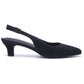 Hush Puppies Nahla Buckle Kitten Heel Women's Black Pointy Slingback Shoes