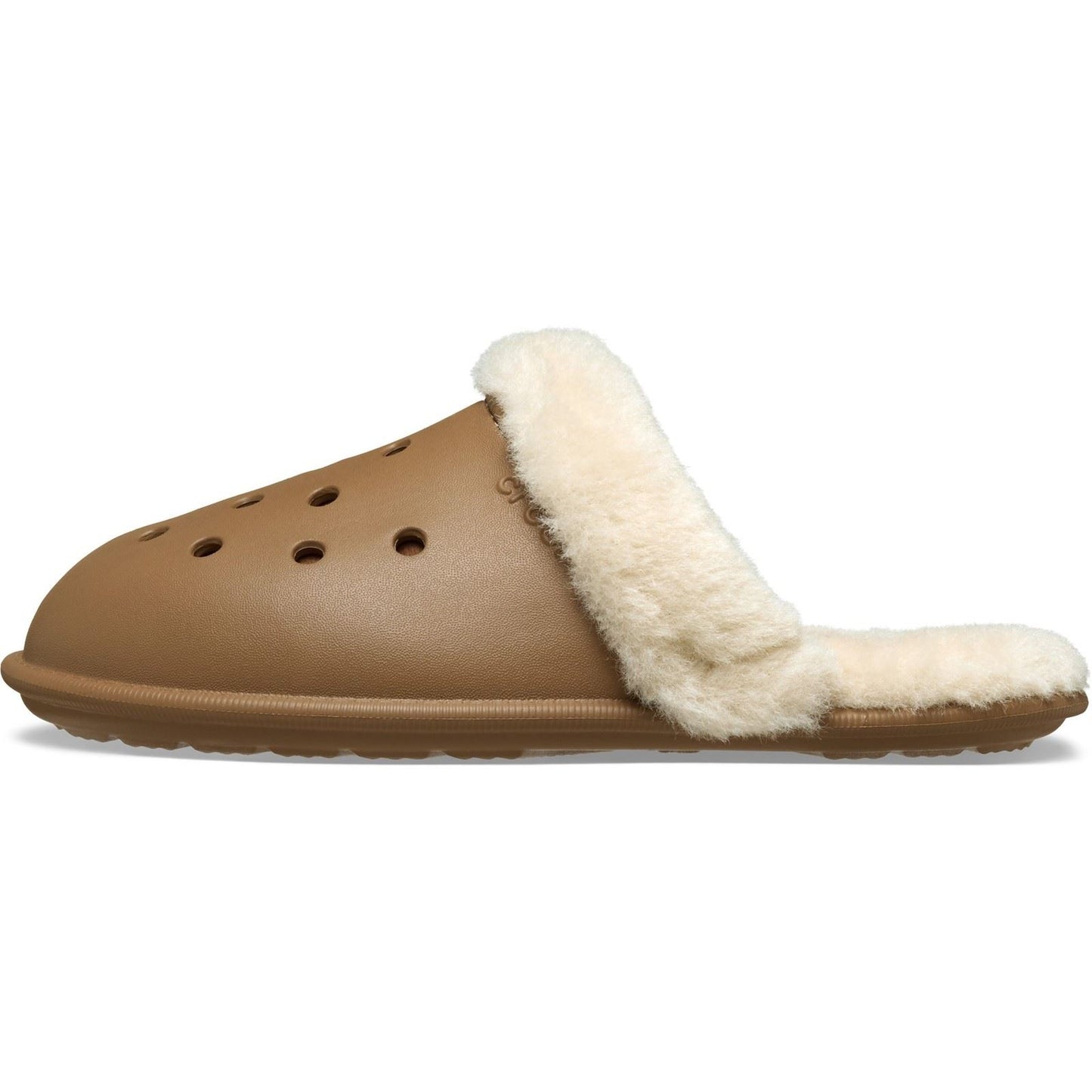 Crocs Classic Fuzz Scuff Thermoplastic Men's Sepia Slippers