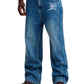 Ed Hardy Serpent Skull Graphic Relaxed Men's Mid Blue Jeans