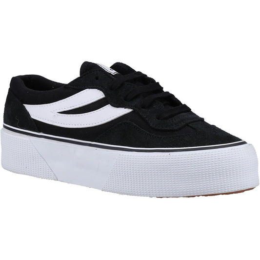 Superga Women's 3041 Revolley Colorblock Platform Trainer in Black/White