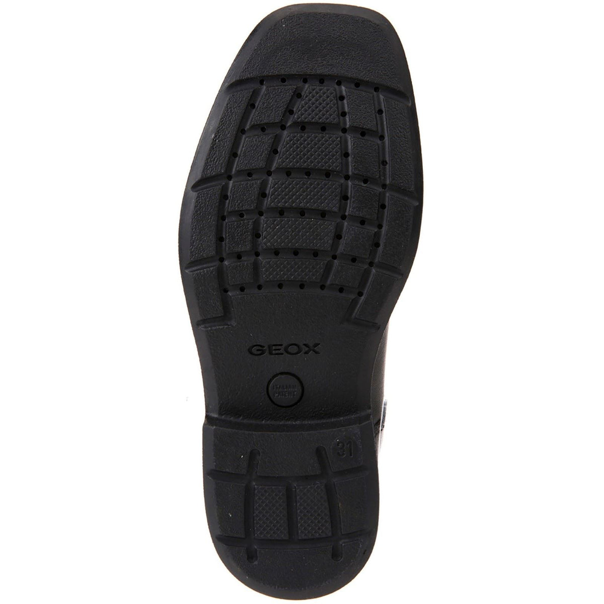 Geox J Federico H Leather Boy's Black Lace-Up Shoes
