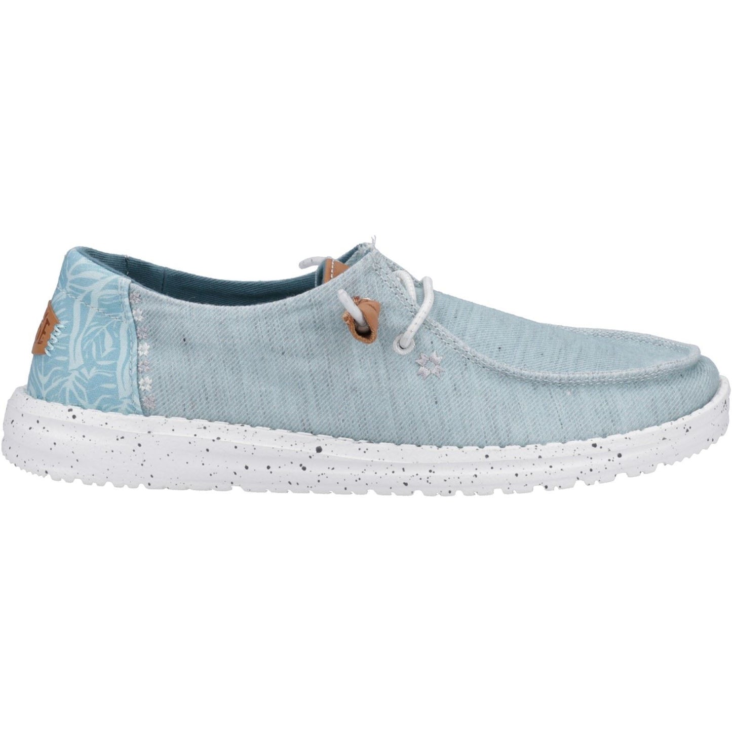 HEYDUDE Women's Wendy Heathered Slub Tropical Shoe in Blue