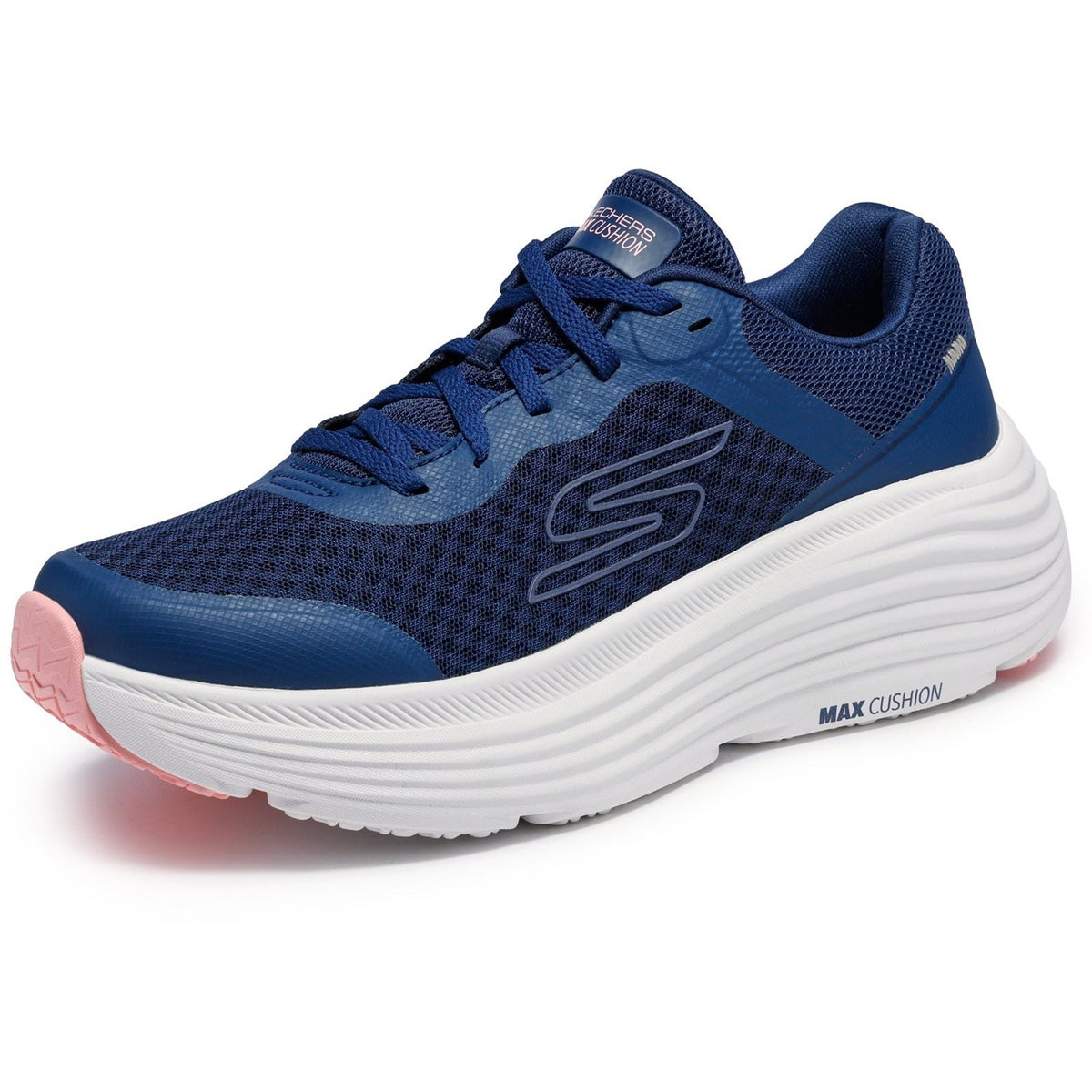 Skechers Max Cushioning Endeavour Women's Navy Synthetic/Pink Trim Trainers