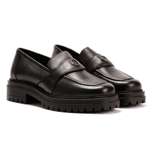 Osprey London The Greenwich Leather Women's Black Loafers