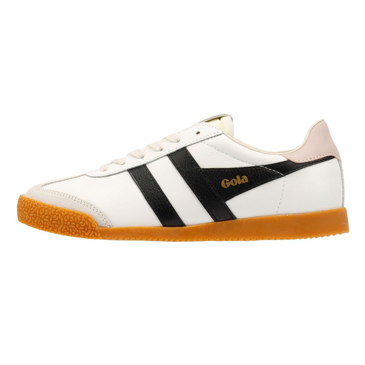 Gola - CLB745WB WOMENS ELAN LEATHER WHITE/BLACK/CHALK PINK