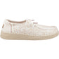 HEYDUDE Wendy Espadrille Retro Palm Cotton Blend Women's Pale Pink/White Shoes
