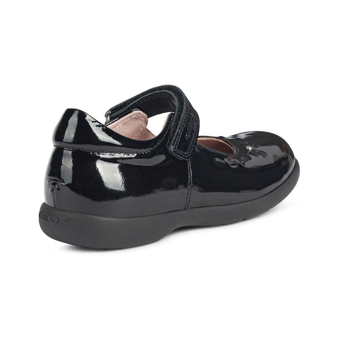 Geox J Naimara G.A Leather Girl's Black Patent Shoes
