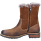 Cotswold Kemerton Leather Women's Tan Winter Mid Calf Boots