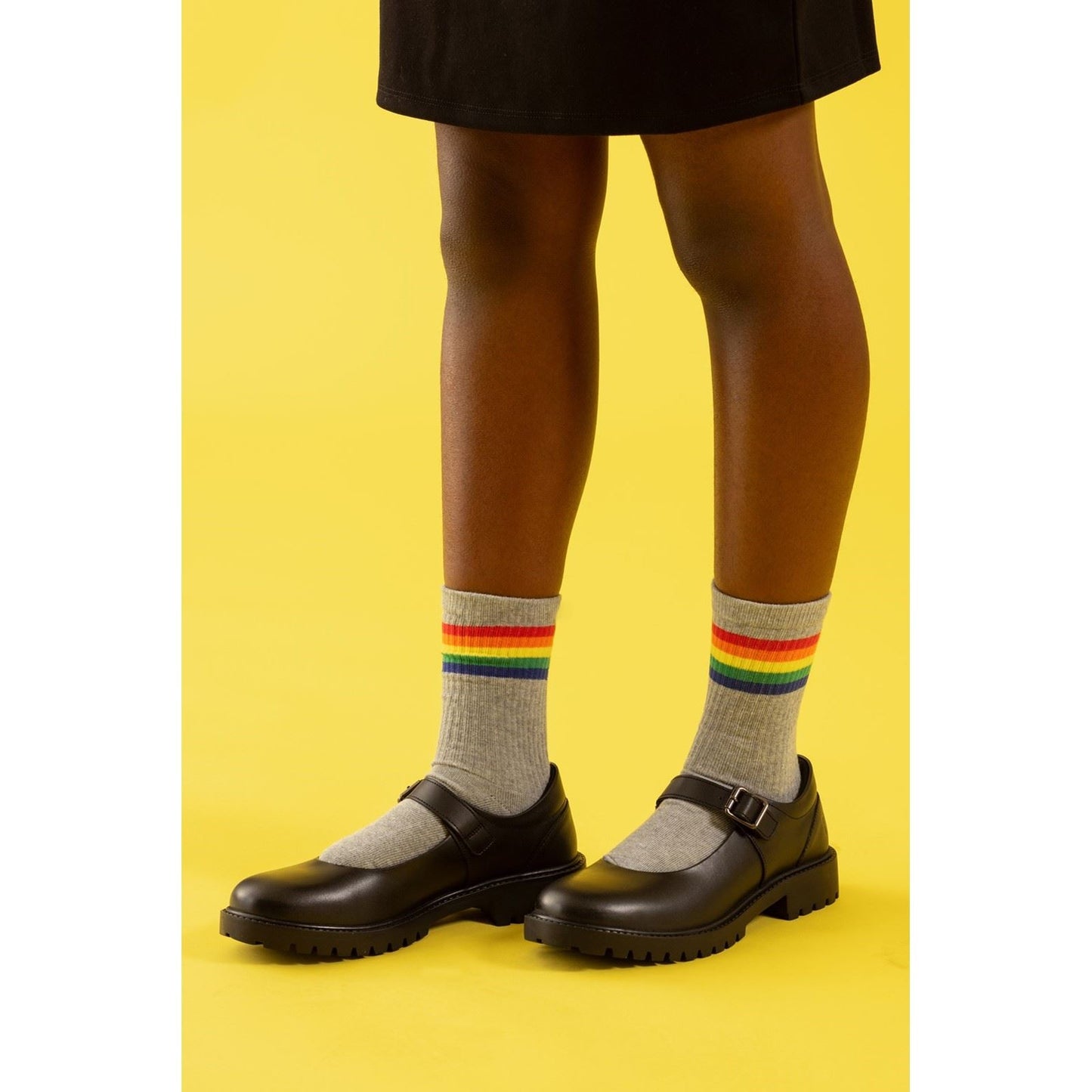 Hush Puppies Aurora Leather Youth Black Shoes