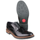 Base London Men's Woburn Hi-Shine Brogue Shoe in Black