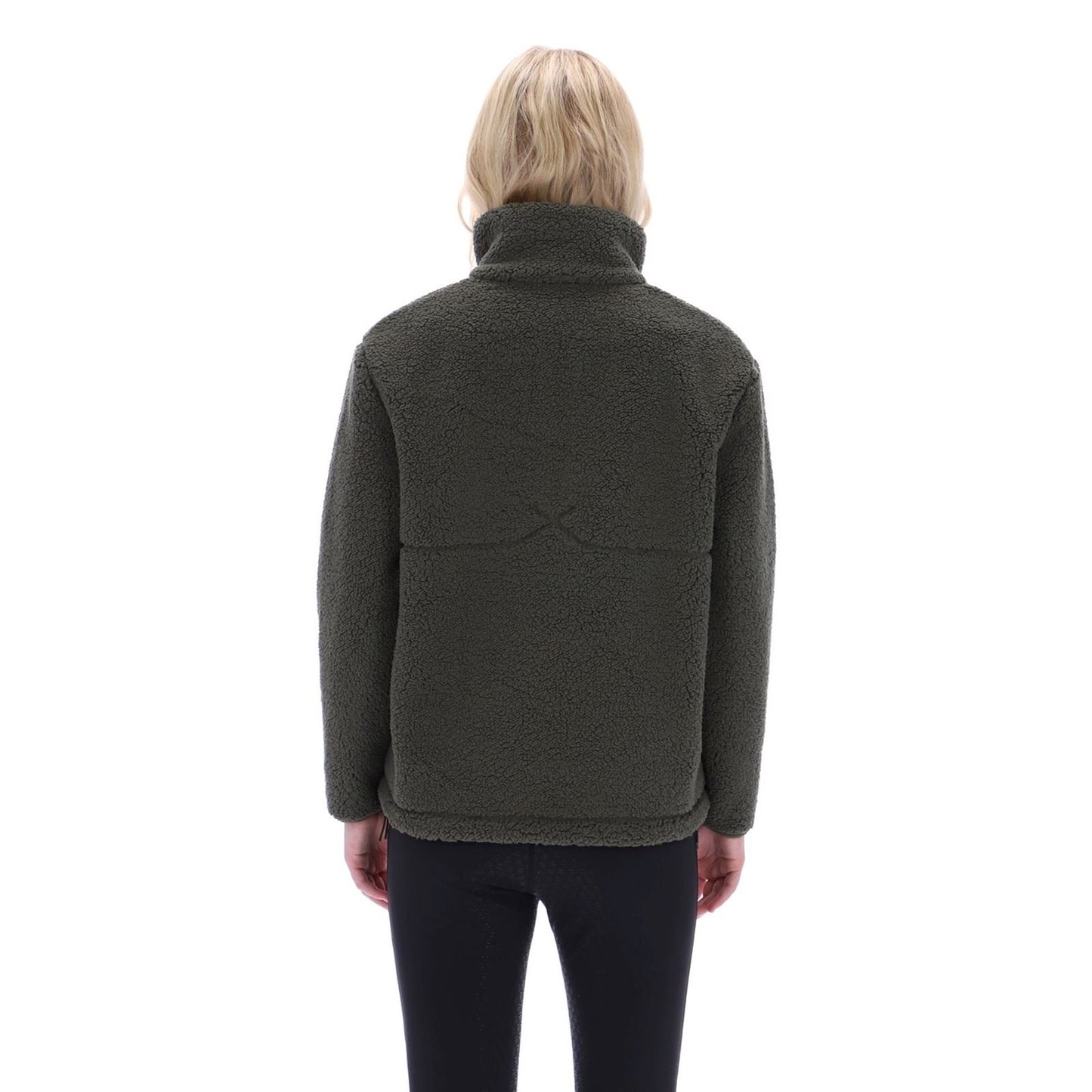 Hunter Tiorga 1/4 Zip Borg Fleece Polyester Men's Green Zip Neck Pullovers