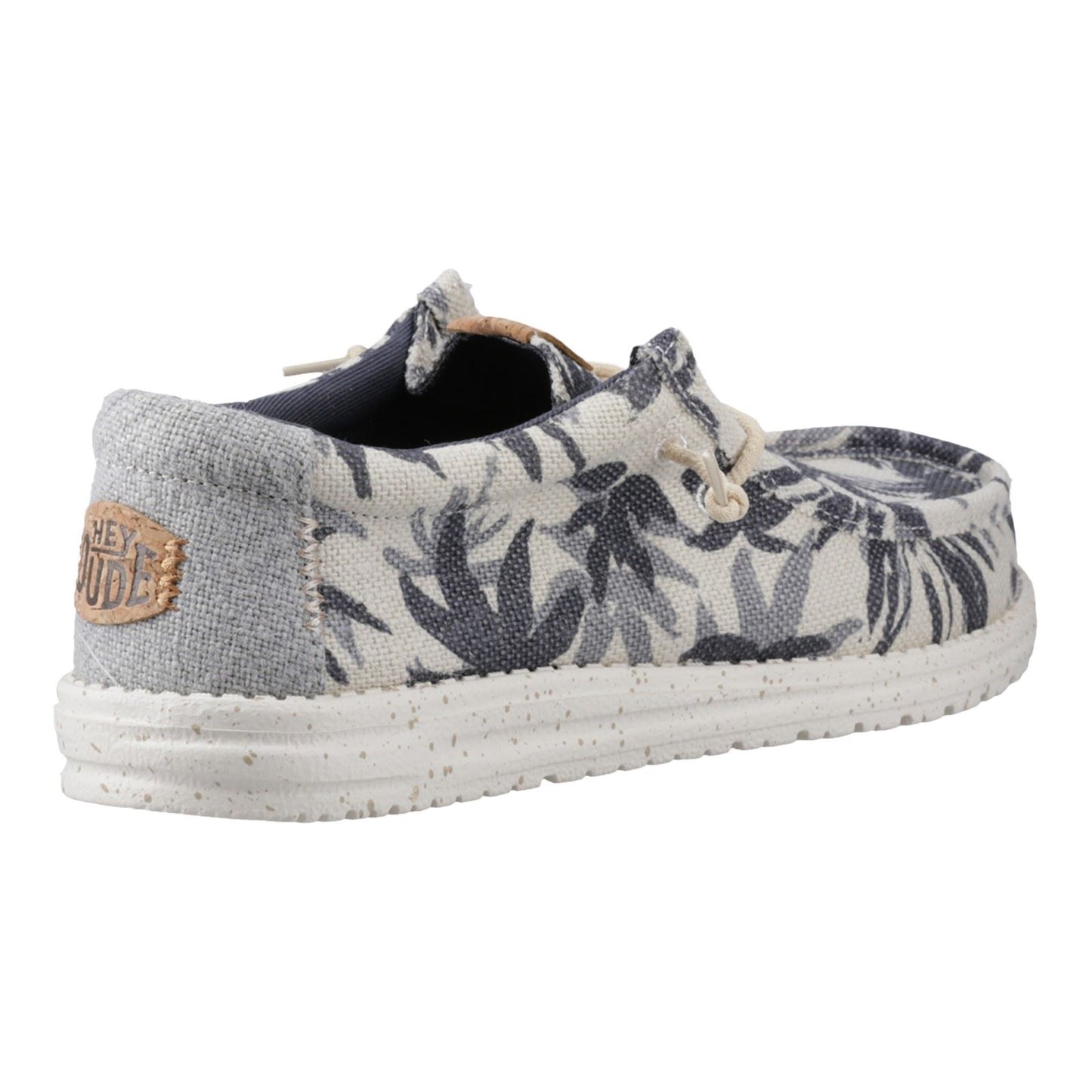 HEYDUDE Wally Palm Jute Jute Men's Egret/Cloud Blue Moccasins Shoes