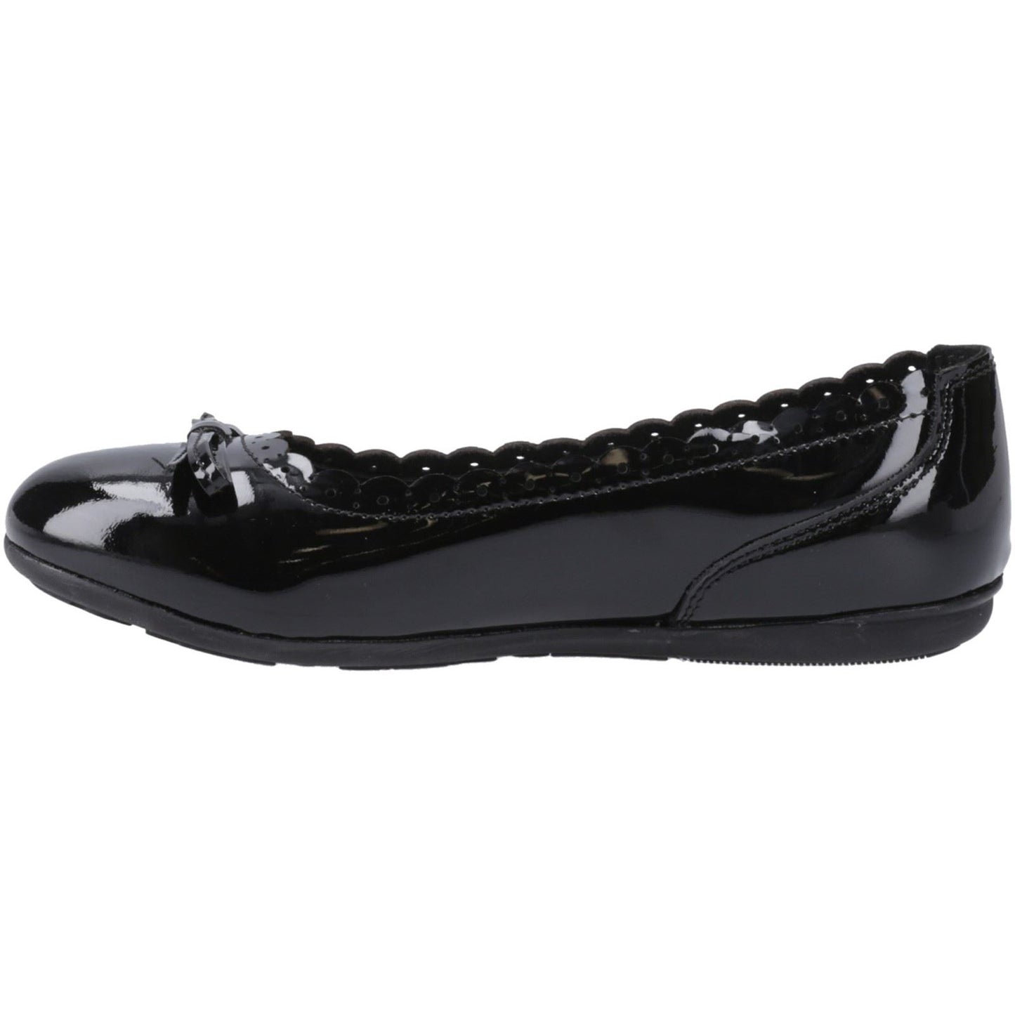 Hush Puppies Lillie Ballerina Patent Leather Youth Black Ballet Flats