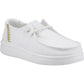 HEYDUDE Wendy Rise Perf Canvas Polyester Blend Women's White Moccasins Shoes
