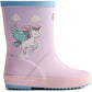 Hunter Kids First Unicorn Print Boot Rubber Girls's Blue Frost/ Parfait Pink Wellington Boots