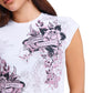 Ed Hardy Tattoo City Cap Sleeve Top Women's White T-Shirts