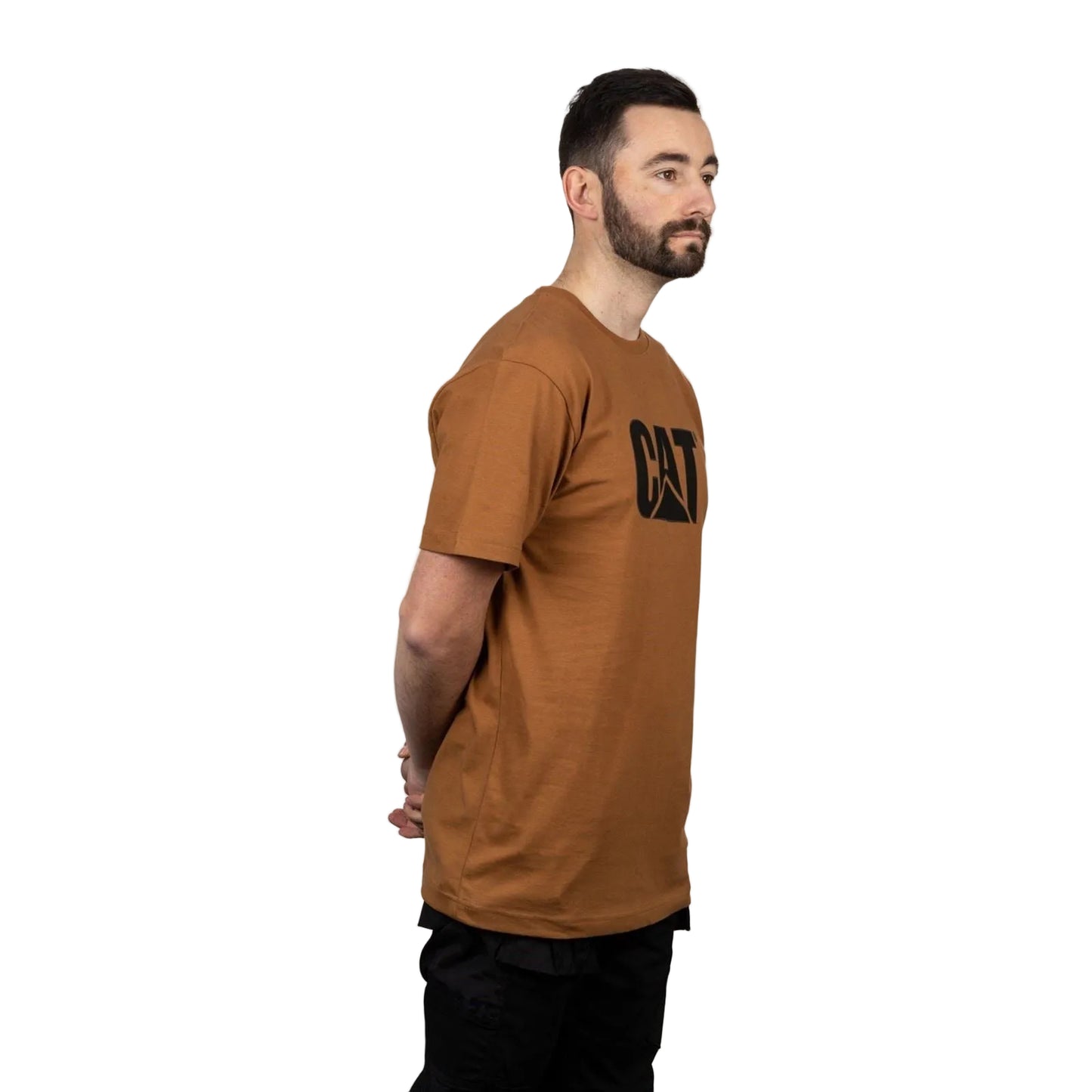 Caterpillar Trademark Logo Cotton Men's Bronze T-Shirt
