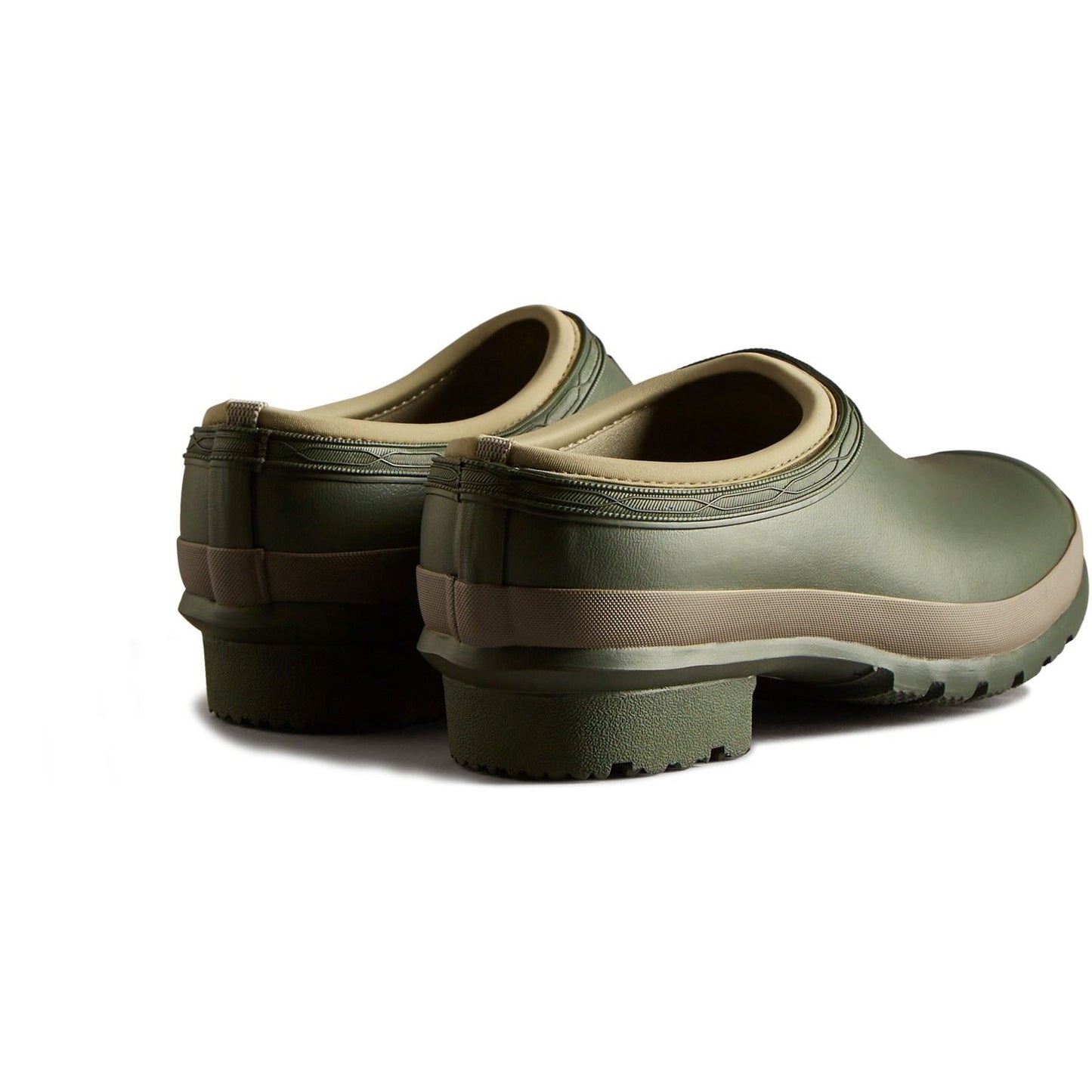 Hunter Men's Gardener Clogs in Dark Olive/Clay
