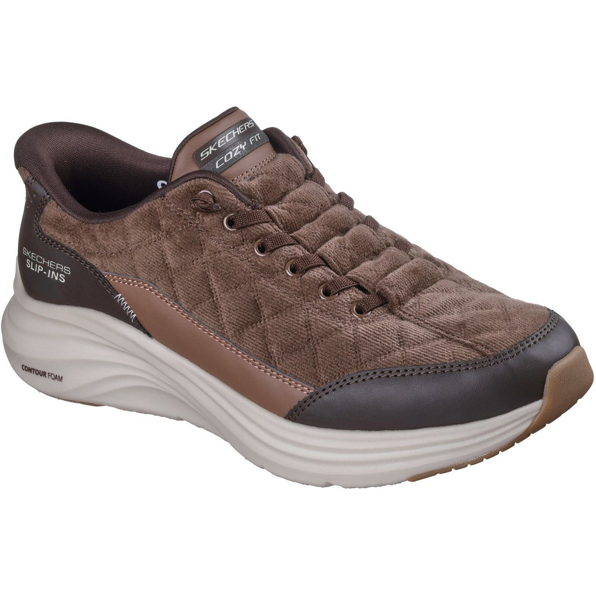 Skechers Contour Foam Cordelux Textile Men's Brown Cozycord/Pu Trainers