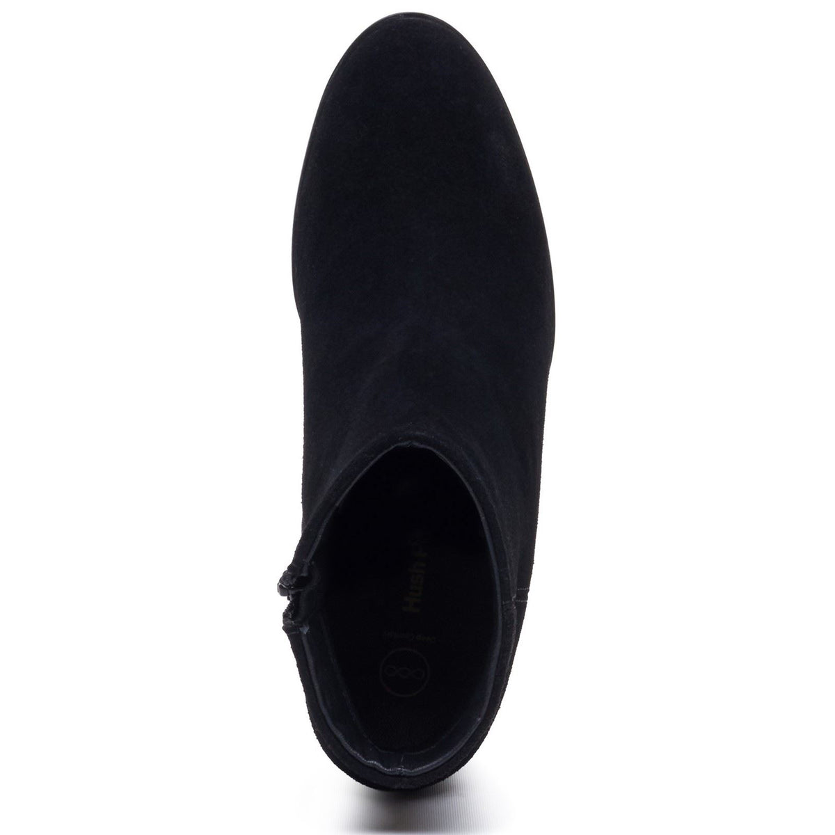 Hush Puppies Claridy Suede Leather Women's Black Heeled Ankle Boots