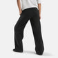 Reebok ID 2-Col Logo Wide Leg Pants Cotton Women's Black Sweatpants