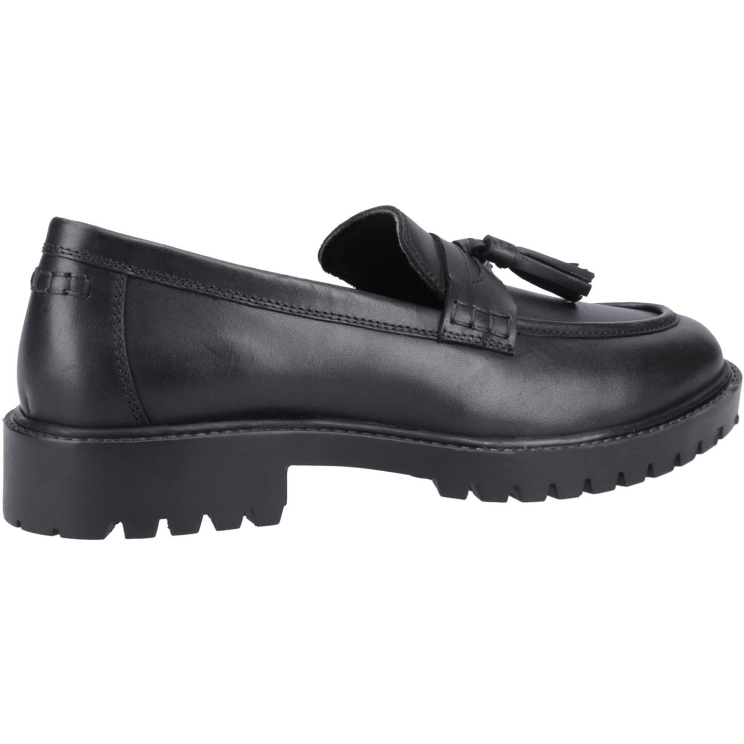 Hush Puppies Abigail Leather Youth Black Loafers