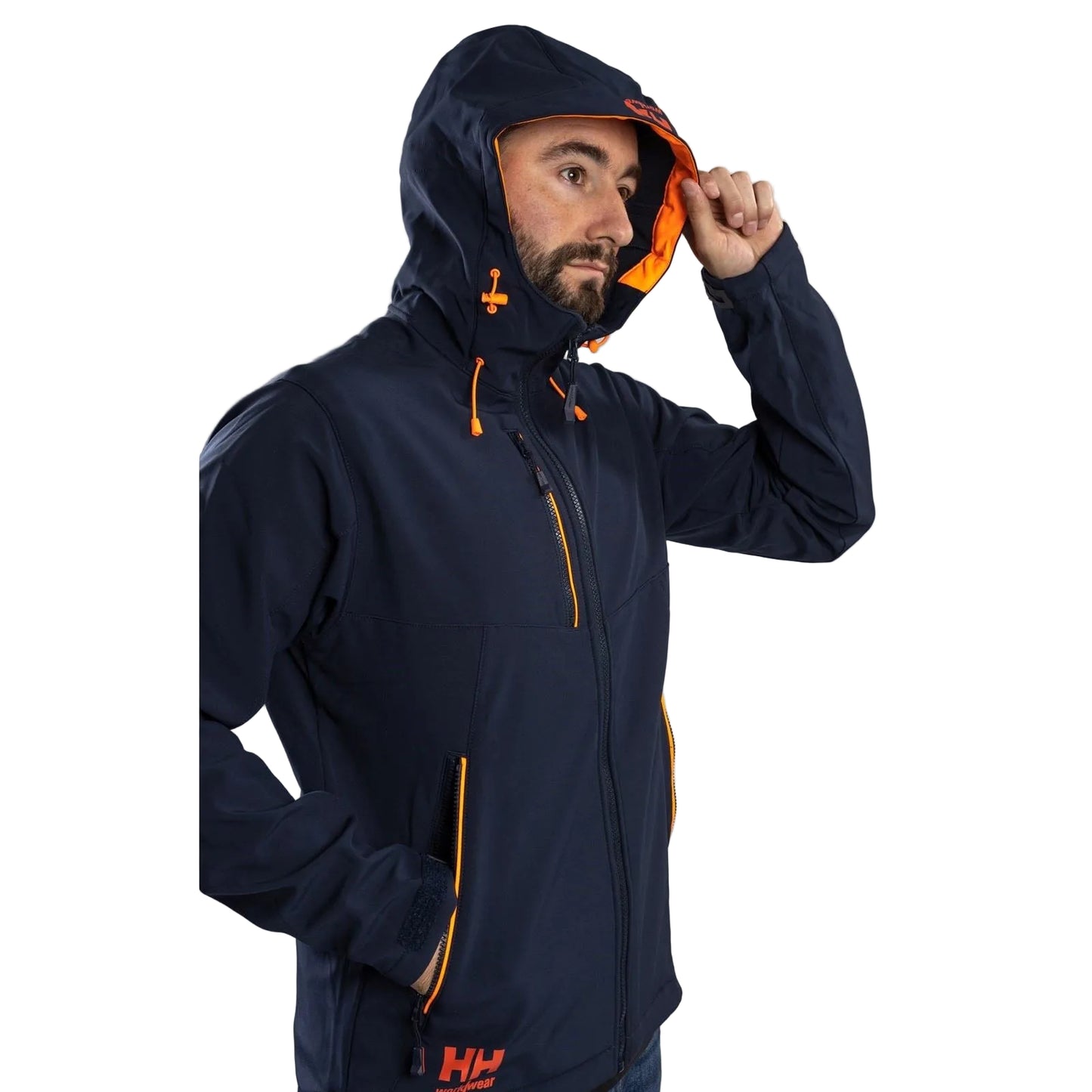 Helly Hansen Workwear Chelsea Evolution Softs Polyester Unisex Adults Blue Hooded Sweatshirt