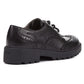 Geox J Casey G. N Leather Girl's Black Lace-Up Shoes