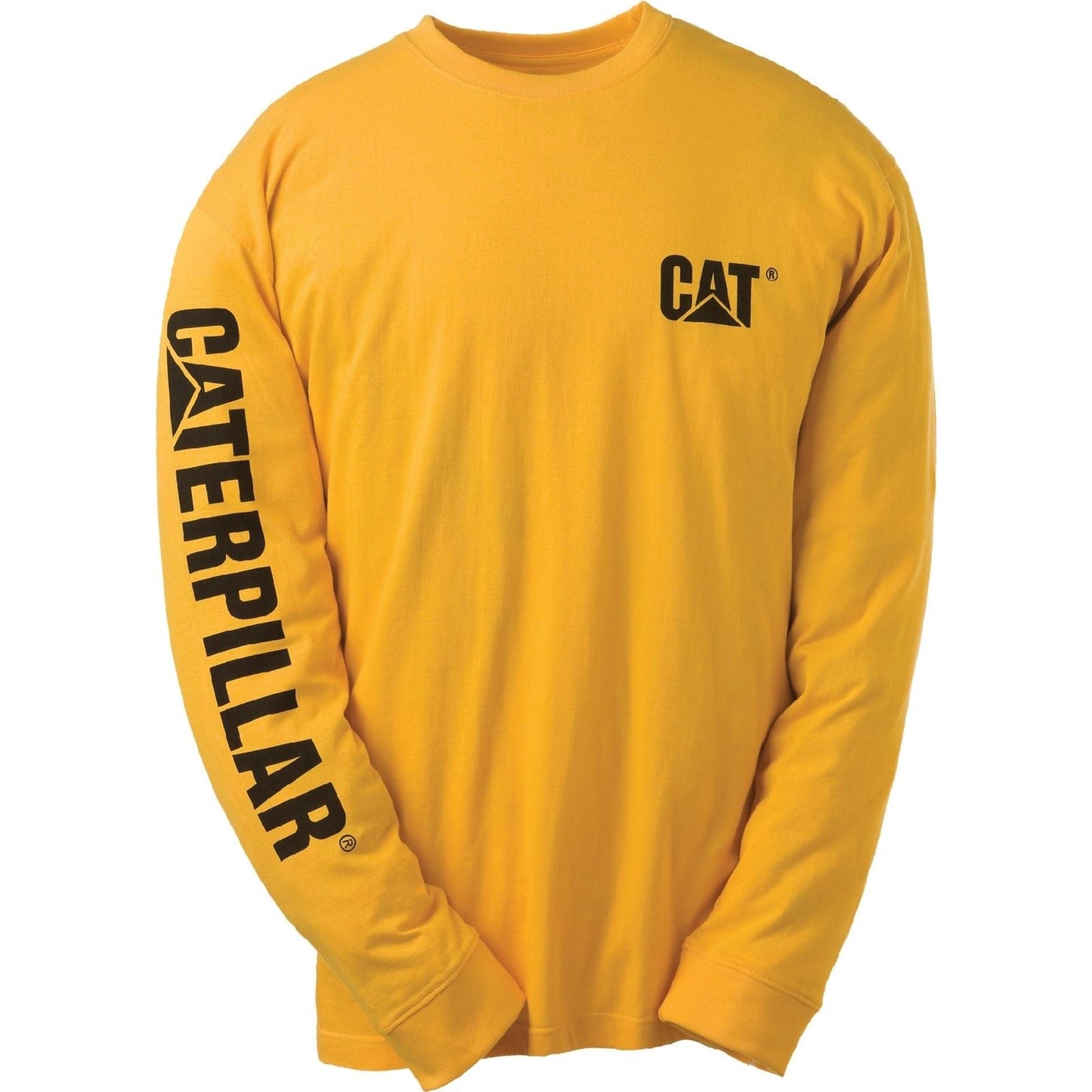 Caterpillar Men's Trademark Banner Long Sleeve T-Shirt in Yellow