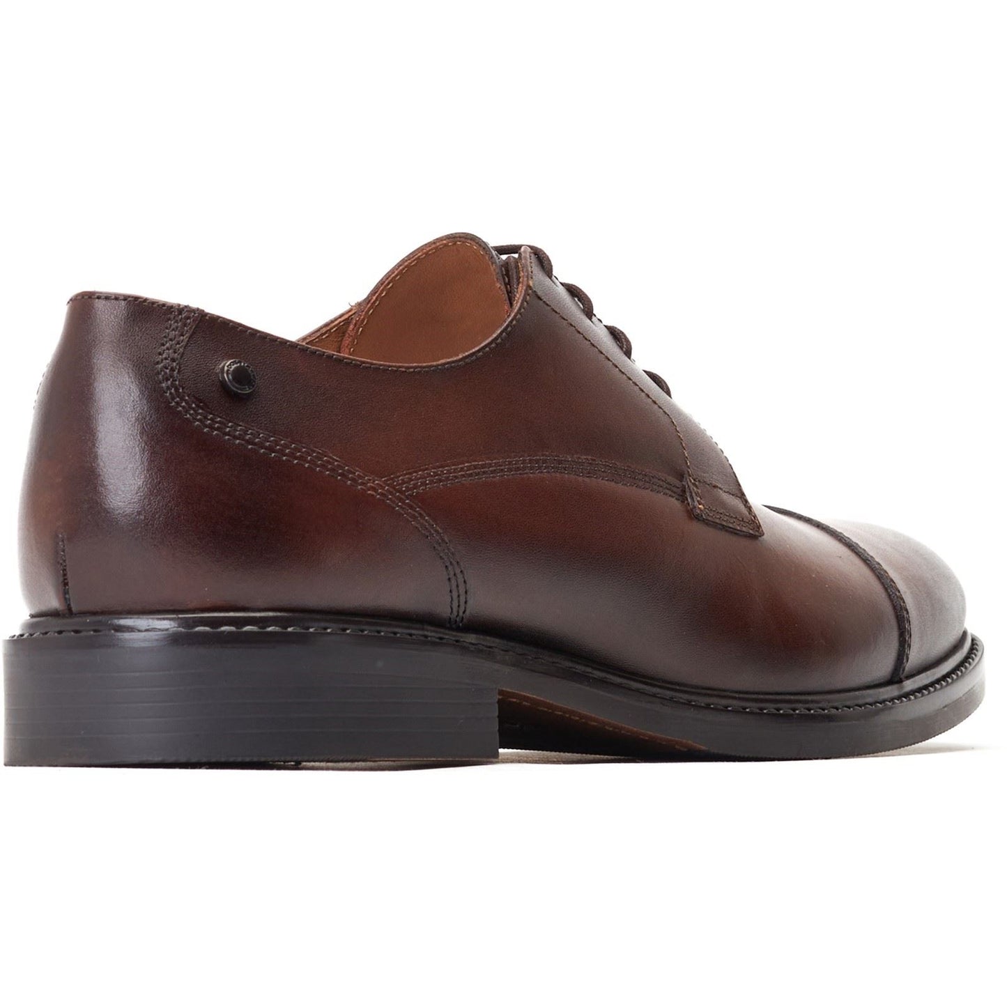 Base London Men's Magnus Toe-Cap Derby in Burnt Brown