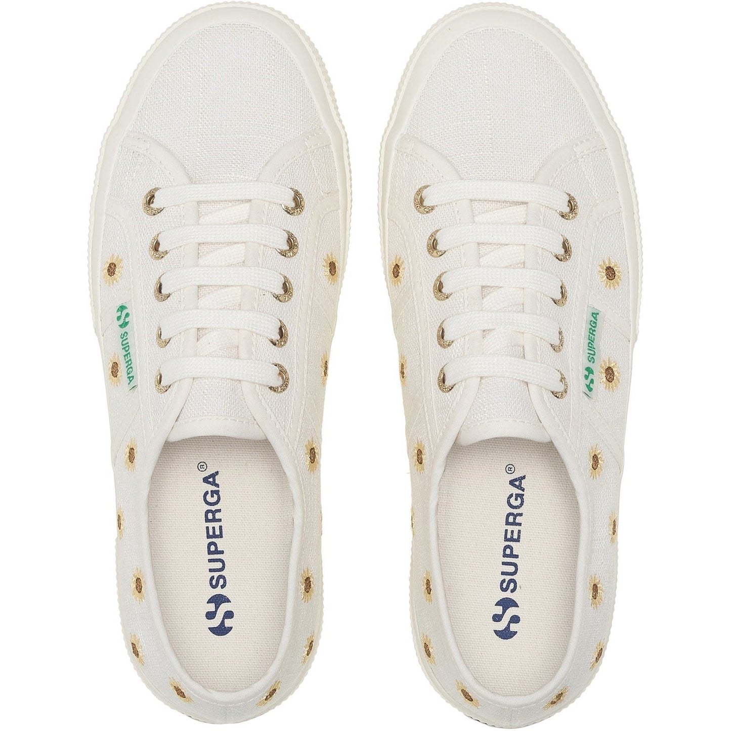 Superga Embroidery Linen Sunflower Linen Women's White Trainers