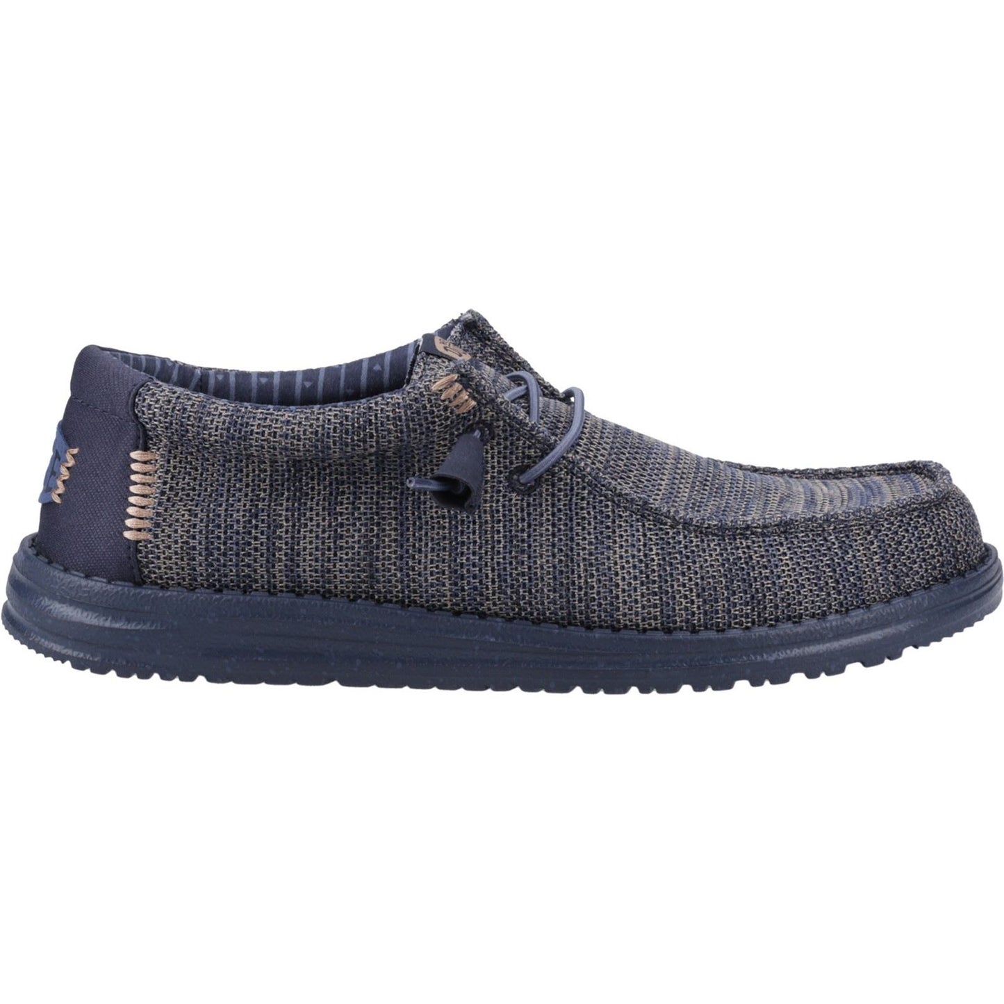 HEYDUDE Wally Stretch Mesh Polyester Men's Navy Blazer Moccasins Shoes