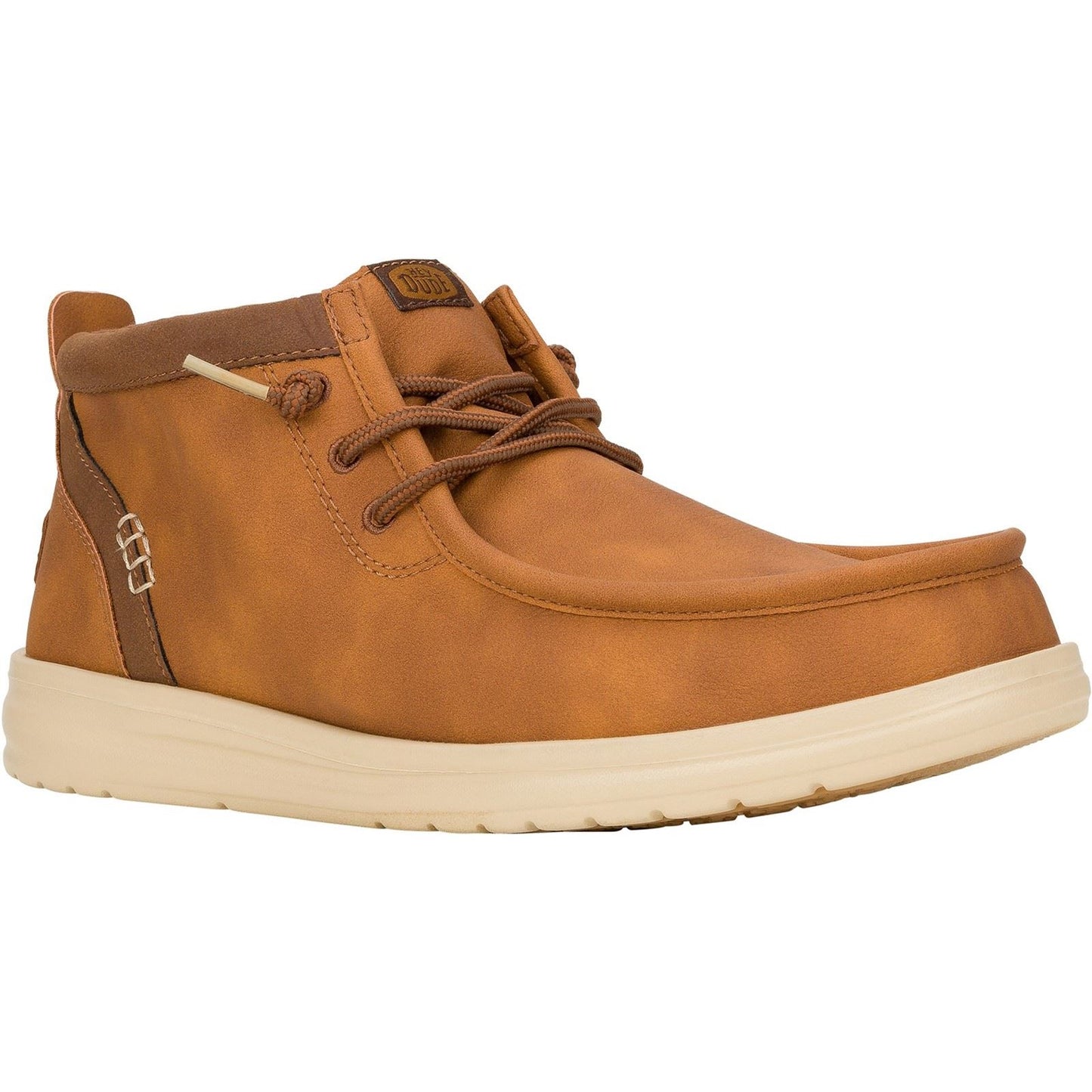 HEYDUDE Men's Wally Mid GripR Classic Boots in Cognac/Tan