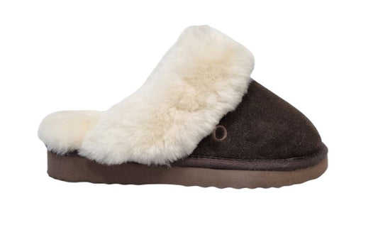 Osprey London The Celeste Suede Women's Chocolate Slippers