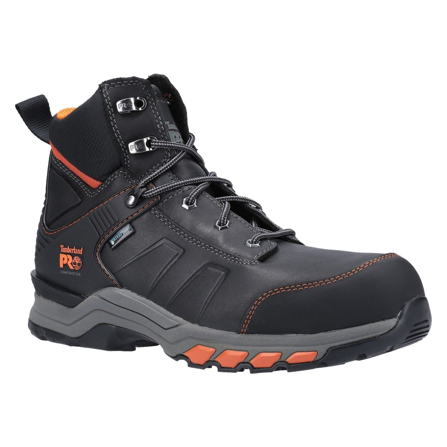 Timberland Pro Men's Hypercharge Composite Safety Toe Work Boot in Black/Orange