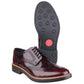 Base London Men's Woburn Hi-Shine Brogue Shoe in Bordo