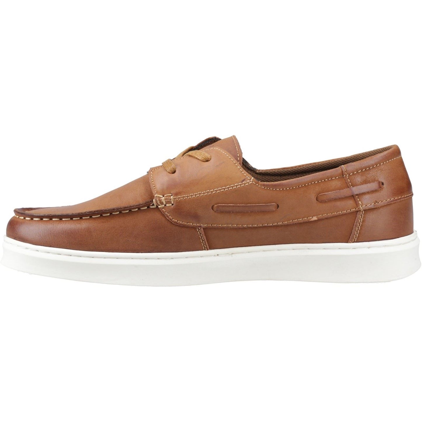 Hush Puppies Madden Boat Shoe Leather Men's Tan Boat Shoes