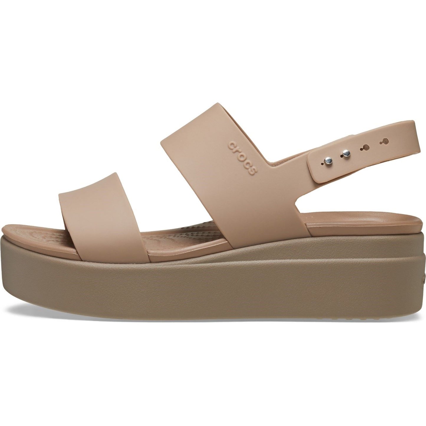 Crocs Brooklyn Low Wedge Thermoplastic Women's Latte/Mushroom Sandals