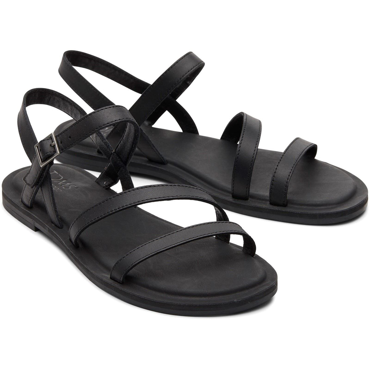 TOMS Kira Leather Men's Black Clogs