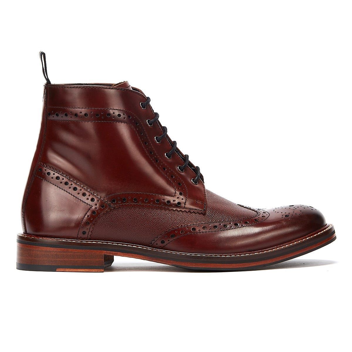 Ben Sherman - BS12604 MENS ALFRED BROGUE BOOT BURGUNDY