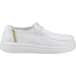 HEYDUDE Wendy Rise Perf Canvas Polyester Blend Women's White Moccasins Shoes