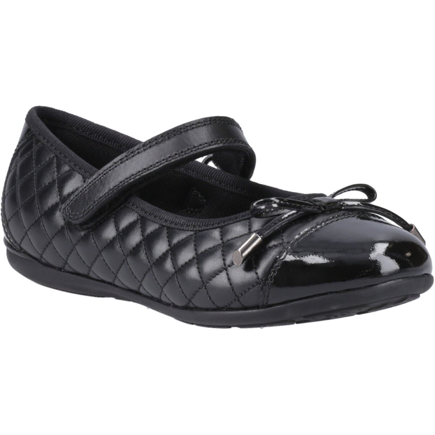 Hush Puppies Lottie Leather Youth Black Ballet Flats