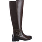 Hush Puppies Vanessa Leather Women's Brown Heeled Knee High Boots
