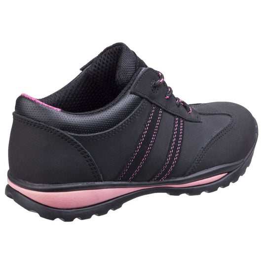 Amblers Safety Women's FS47 Safety Trainer in Black/Pink