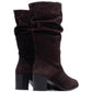 Hush Puppies Cosima Suede Women's Chocolate Heeled Knee High Boots