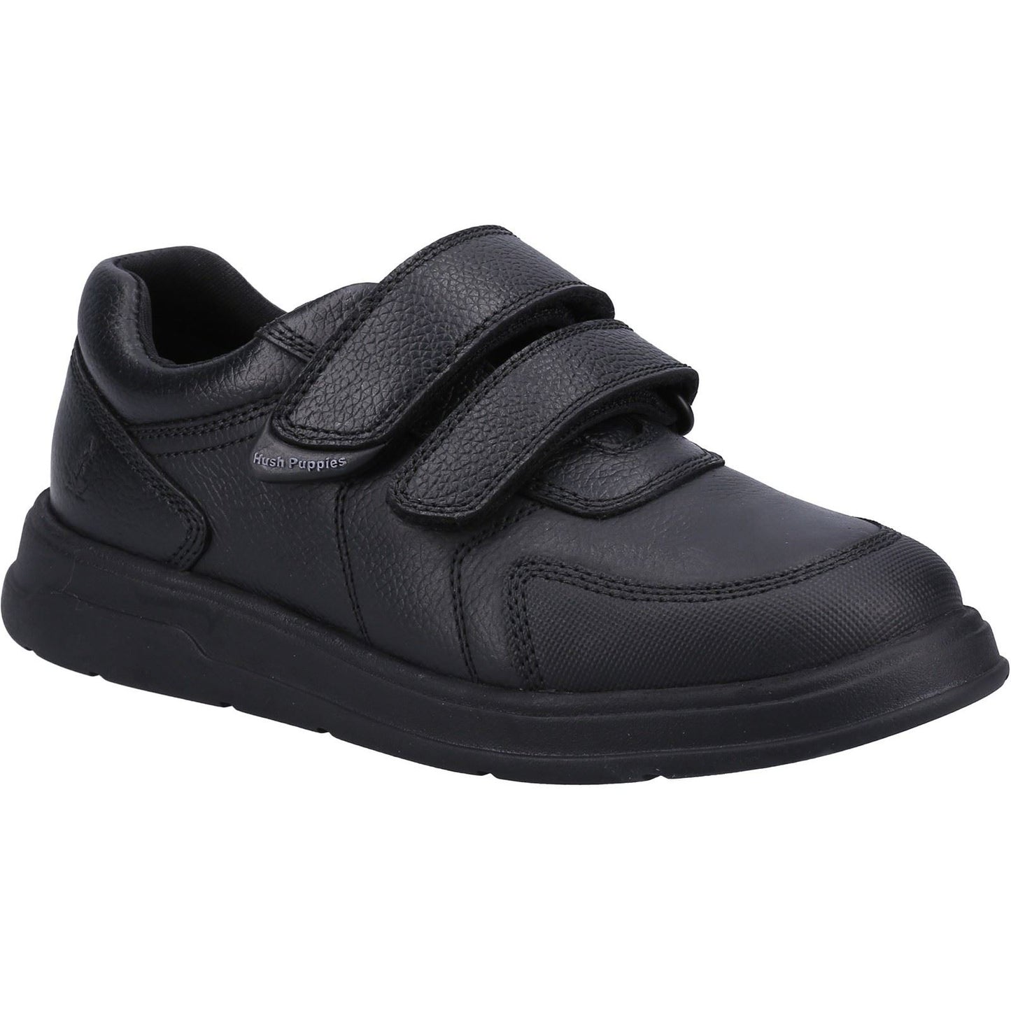 Hush Puppies Ryan Leather Youth Black Shoes