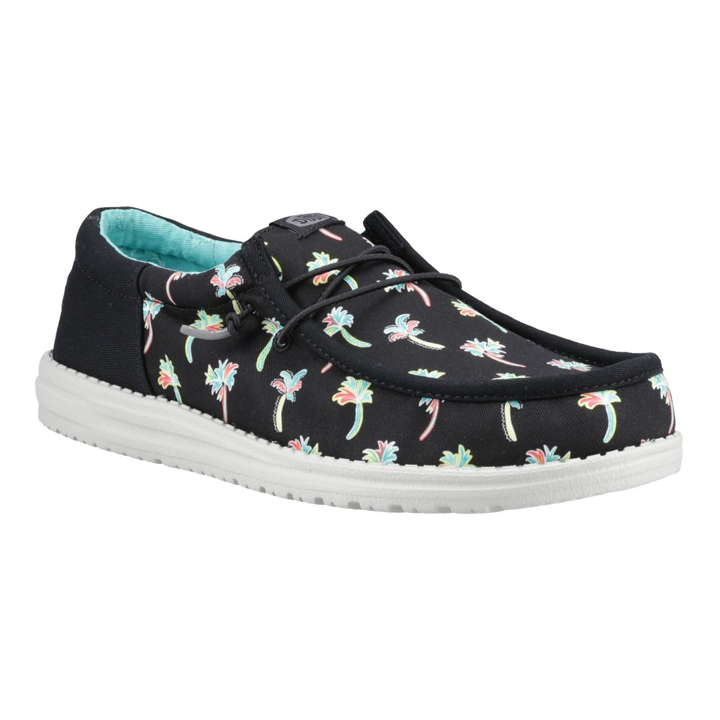 HEYDUDE Wally Funk Party Palm Cotton Men's Black/Multi Moccasins Shoes