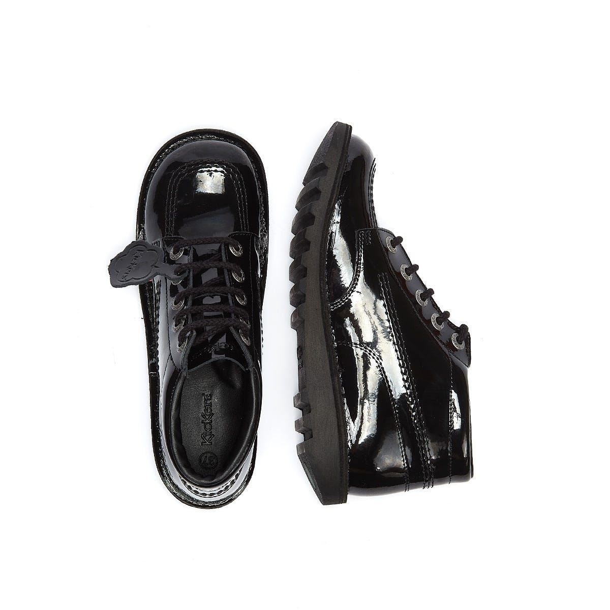 Kickers Youth Kick Hi Black Patent