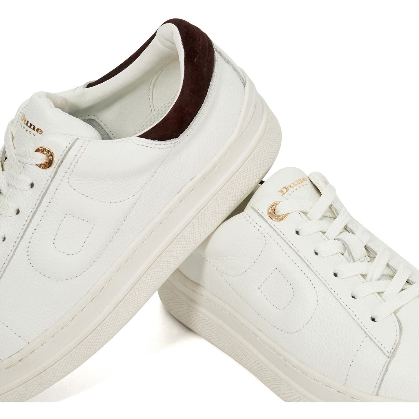 Dune Eden Leather Women's White Trainers