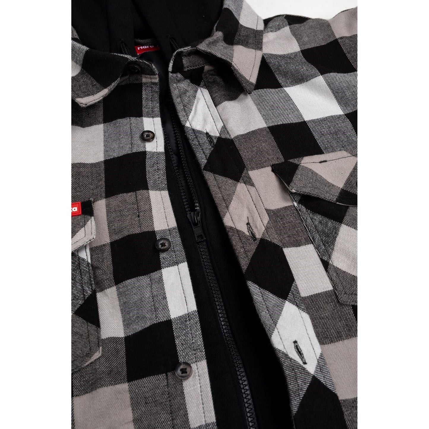 Hard Yakka Men's Quilted Flannel Shacket in Grey
